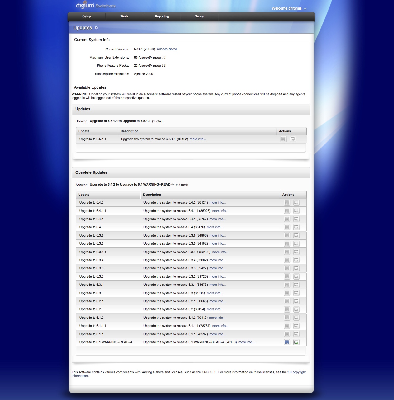 Steps To Updating Digium Switchvox